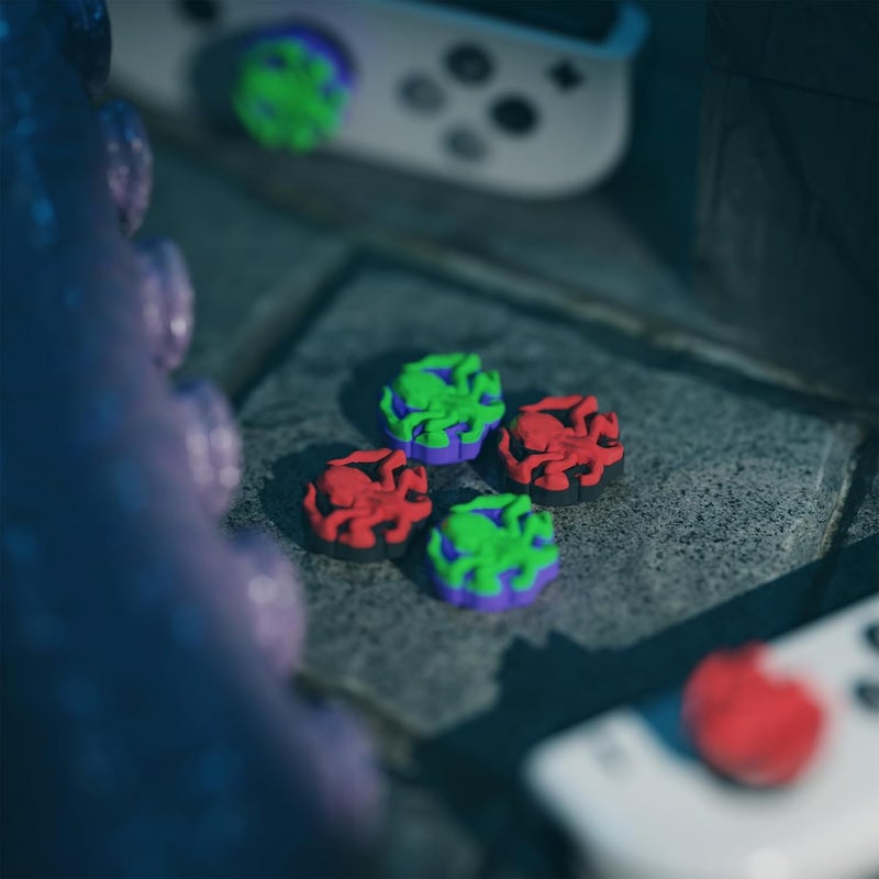 playvital Halloween Joystick Caps for Nintendo Switch, Thumbstick Caps for Switch Lite, Analog Cover for Switch OLED Joycon Thumb Grip Caps for Switch & Switch Lite & Switch OLED - Cthulhu The Octopus - Image 3